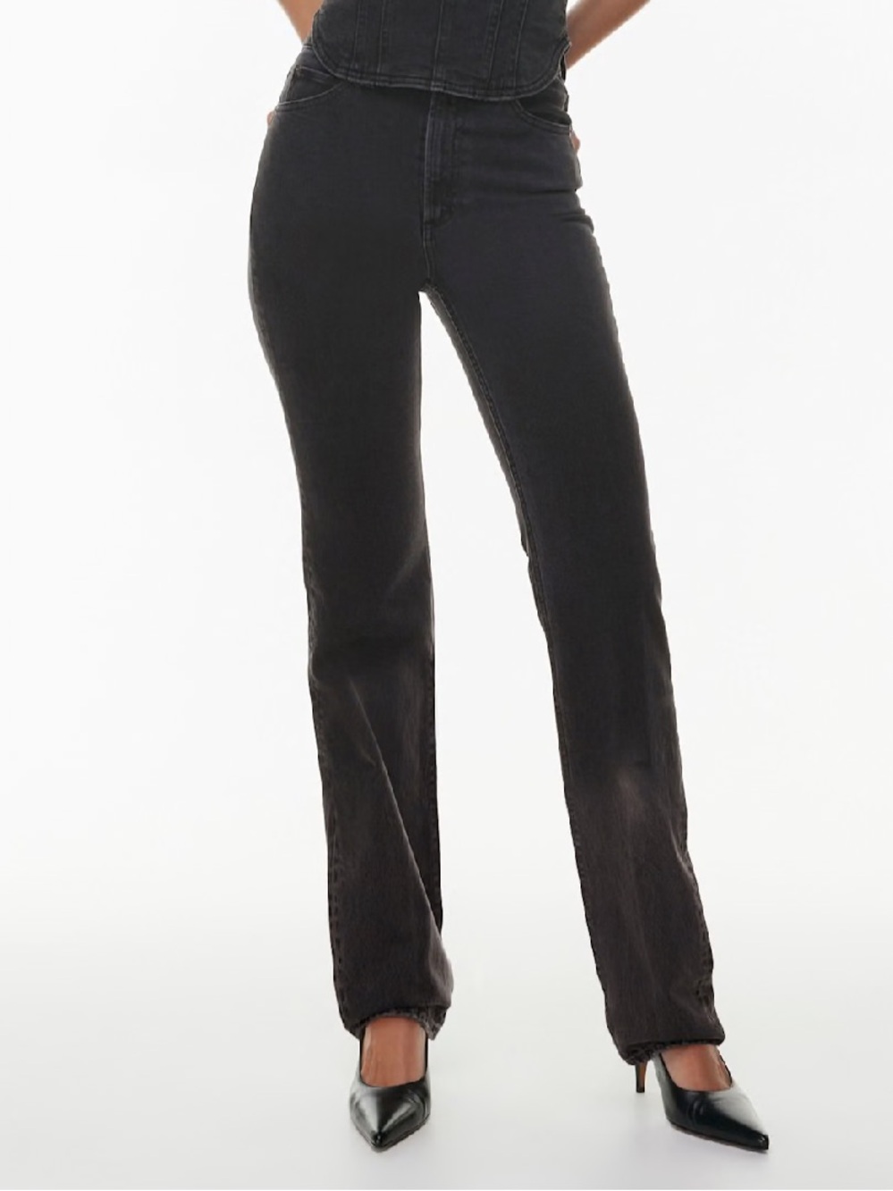 Denim Forum The '90s Stacked Bootcut Jeans